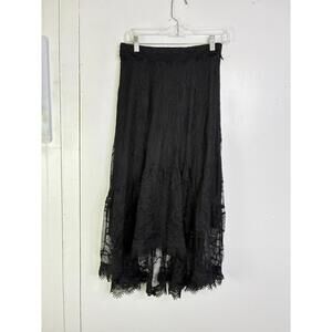 Choklate Paris Skirt Womens S Maxi High Low Lace Goth Romantic Wednesday Addams